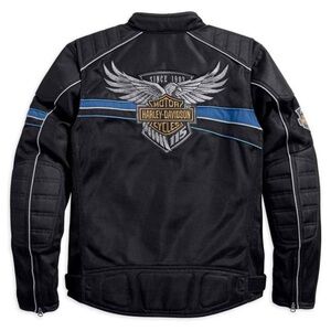 Harley-Davidson 115th Anniversary Black and Blue Performance Jacket Size Large